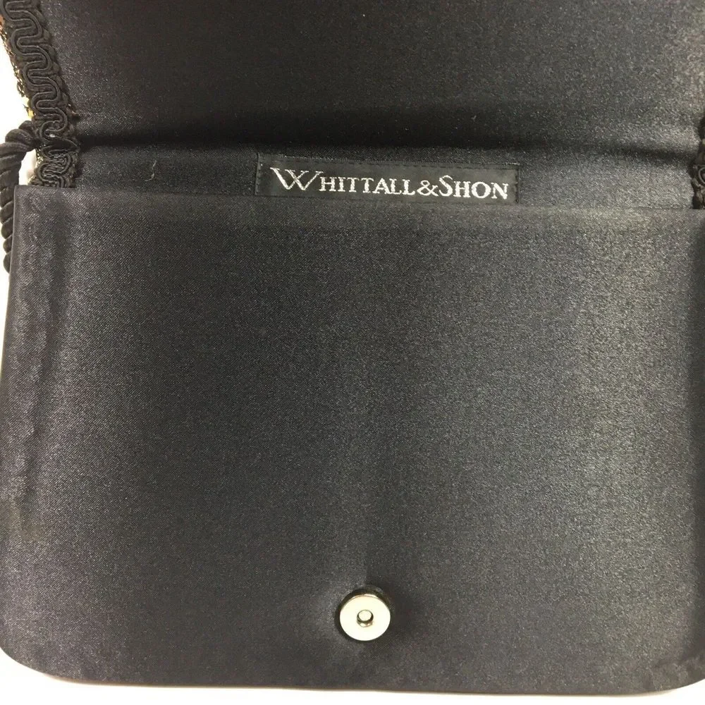 Whittall & Shon Gold Sequins Purse‎ Handbag Clutch Party Cocktail Cord Strap